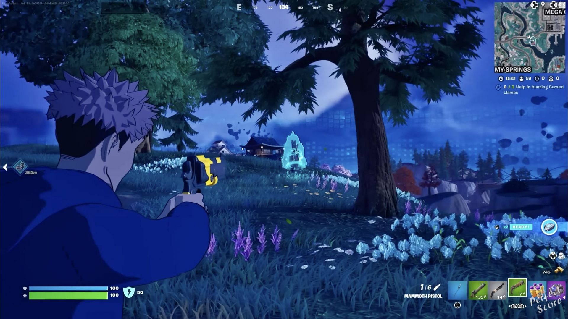 Find a new glowing loot llama (Image via Perfect Score on YouTube)